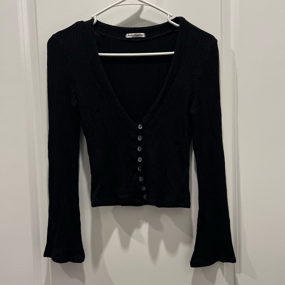 Reformation Black Cardigan